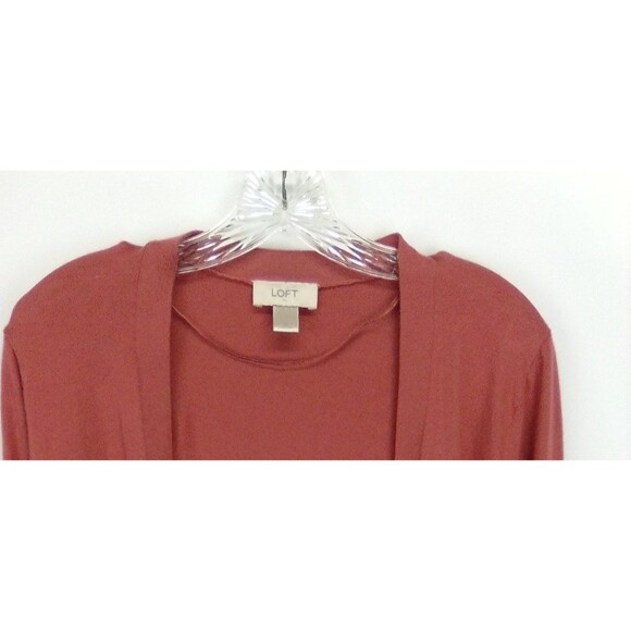 Loft Women's Long Sleeve Open Front Light Weight Cardigan Solid Orange Size XL - Picture 4 of 7